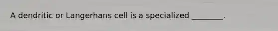 A dendritic or Langerhans cell is a specialized ________.