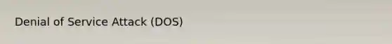 Denial of Service Attack (DOS)
