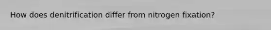 How does denitrification differ from nitrogen fixation?