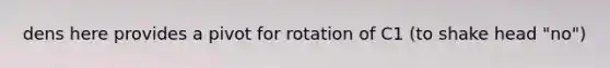 dens here provides a pivot for rotation of C1 (to shake head "no")