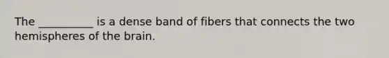 The __________ is a dense band of fibers that connects the two hemispheres of the brain.