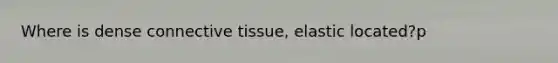 Where is dense connective tissue, elastic located?p