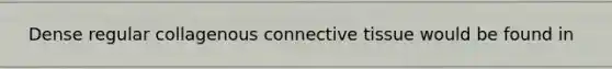 ​​ Dense regular collagenous connective tissue would be found in