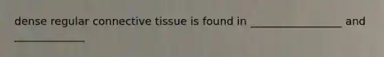 dense regular connective tissue is found in _________________ and _____________