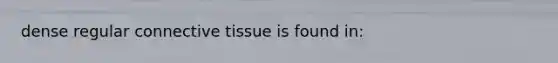 dense regular connective tissue is found in: