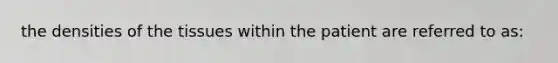 the densities of the tissues within the patient are referred to as: