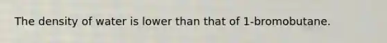 The density of water is lower than that of 1-bromobutane.