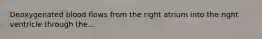 Deoxygenated blood flows from the right atrium into the right ventricle through the...