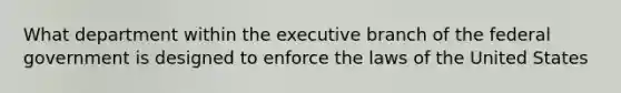 What department within the executive branch of the federal government is designed to enforce the laws of the United States