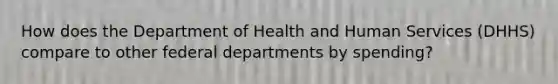 How does the Department of Health and Human Services (DHHS) compare to other federal departments by spending?