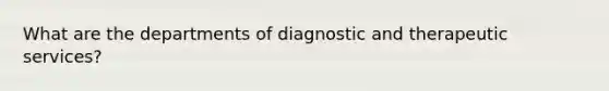 What are the departments of diagnostic and therapeutic services?