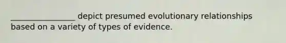 ________________ depict presumed evolutionary relationships based on a variety of types of evidence.