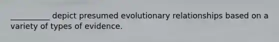 __________ depict presumed evolutionary relationships based on a variety of types of evidence.