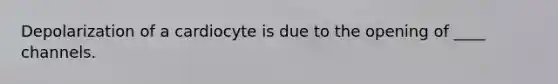 Depolarization of a cardiocyte is due to the opening of ____ channels.