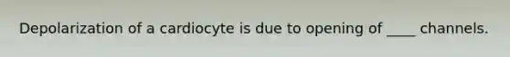 Depolarization of a cardiocyte is due to opening of ____ channels.