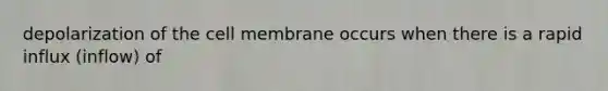 depolarization of the cell membrane occurs when there is a rapid influx (inflow) of