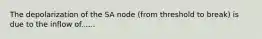 The depolarization of the SA node (from threshold to break) is due to the inflow of......