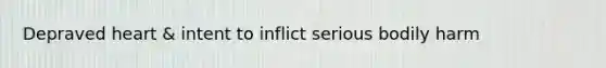 Depraved heart & intent to inflict serious bodily harm