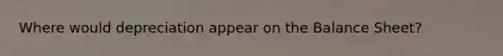 Where would depreciation appear on the Balance Sheet?