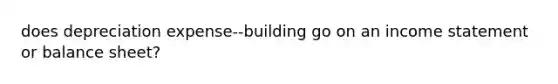 does depreciation expense--building go on an income statement or balance sheet?