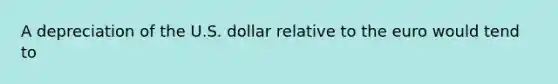 A depreciation of the U.S. dollar relative to the euro would tend to