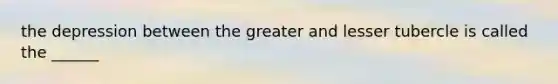 the depression between the greater and lesser tubercle is called the ______