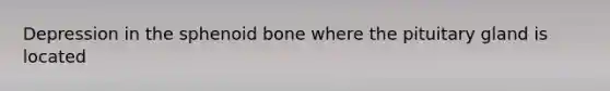 Depression in the sphenoid bone where the pituitary gland is located