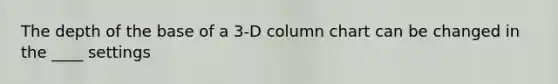 The depth of the base of a 3-D column chart can be changed in the ____ settings