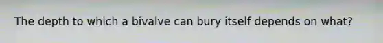 The depth to which a bivalve can bury itself depends on what?