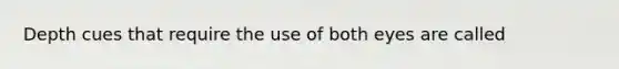 Depth cues that require the use of both eyes are called