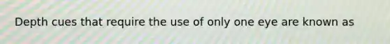 Depth cues that require the use of only one eye are known as