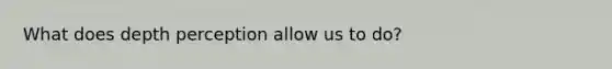 What does depth perception allow us to do?