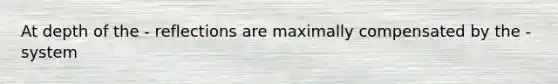 At depth of the - reflections are maximally compensated by the - system