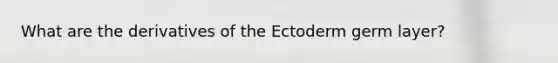 What are the derivatives of the Ectoderm germ layer?