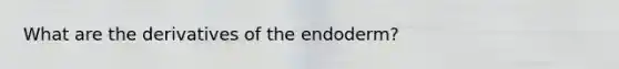 What are the derivatives of the endoderm?