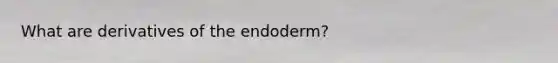 What are derivatives of the endoderm?