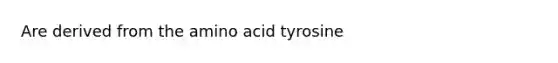 Are derived from the amino acid tyrosine