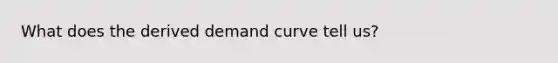 What does the derived demand curve tell us?