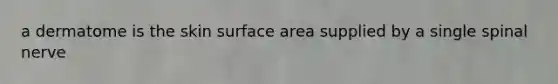 a dermatome is the skin surface area supplied by a single spinal nerve