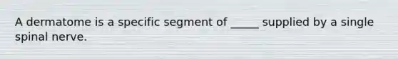 A dermatome is a specific segment of _____ supplied by a single spinal nerve.