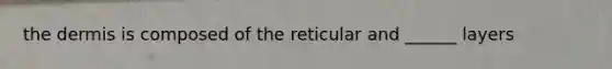 the dermis is composed of the reticular and ______ layers