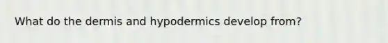 What do the dermis and hypodermics develop from?