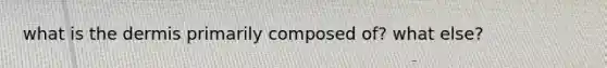 what is the dermis primarily composed of? what else?