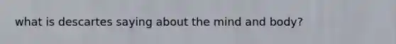 what is descartes saying about the mind and body?