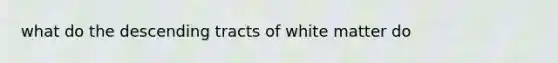 what do the descending tracts of white matter do