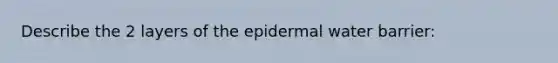 Describe the 2 layers of the epidermal water barrier: