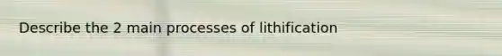 Describe the 2 main processes of lithification