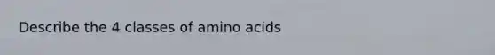 Describe the 4 classes of amino acids