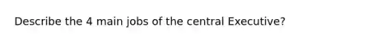 Describe the 4 main jobs of the central Executive?