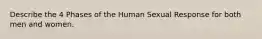 Describe the 4 Phases of the Human Sexual Response for both men and women.